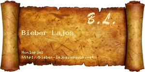 Bieber Lajos névjegykártya